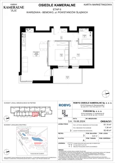 Mieszkanie, 61,14 m², 3 pokoje, piętro 3, oferta nr OK6/A/3/1