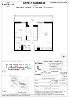 Mieszkanie, 53,89 m², 3 pokoje, piętro 3, oferta nr OK6/A/3/10