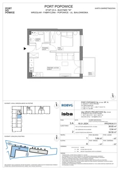 Mieszkanie, 38,65 m², 2 pokoje, piętro 1, oferta nr PPO/W/A/1/1