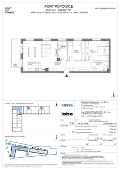 Mieszkanie, 77,70 m², 3 pokoje, piętro 1, oferta nr PPO/W/A/1/10