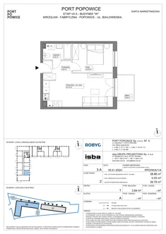 Mieszkanie, 38,86 m², 2 pokoje, piętro 1, oferta nr PPO/W/A/1/4
