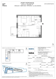 Mieszkanie, 37,55 m², 2 pokoje, piętro 10, oferta nr PPO/W/A/10/6