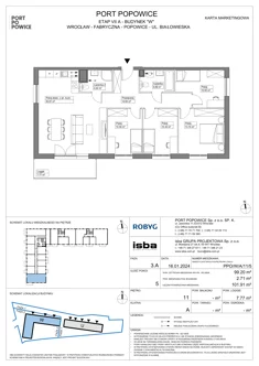 Mieszkanie, 99,20 m², 5 pokoi, piętro 11, oferta nr PPO/W/A/11/5