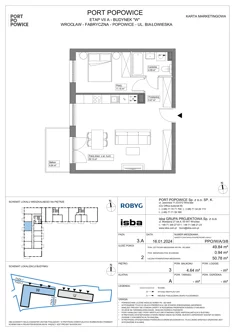 Mieszkanie, 49,84 m², 2 pokoje, piętro 3, oferta nr PPO/W/A/3/8