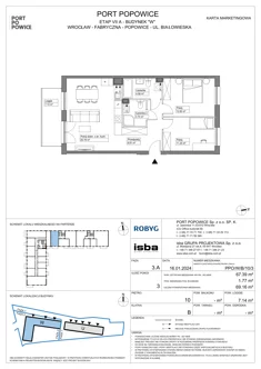 Mieszkanie, 67,39 m², 3 pokoje, piętro 10, oferta nr PPO/W/B/10/3