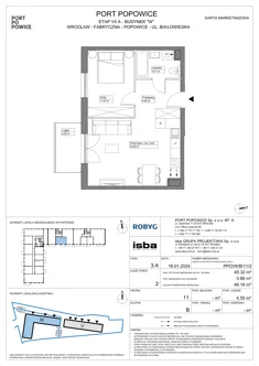 Mieszkanie, 45,32 m², 2 pokoje, piętro 11, oferta nr PPO/W/B/11/2