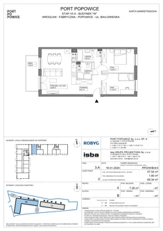 Mieszkanie, 67,54 m², 3 pokoje, piętro 4, oferta nr PPO/W/B/4/3