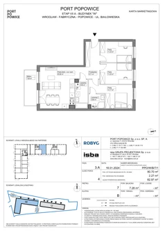 Mieszkanie, 80,70 m², 4 pokoje, piętro 7, oferta nr PPO/W/B/7/1