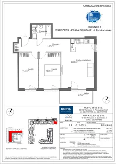 Mieszkanie, 64,21 m², 3 pokoje, piętro 1, oferta nr PP/1/A/1/2