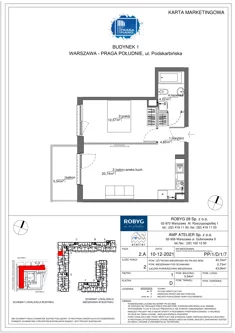 Mieszkanie, 42,33 m², 2 pokoje, piętro 1, oferta nr PP/1/D/1/7