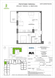 Mieszkanie, 49,23 m², 2 pokoje, piętro 1, oferta nr PT/A/1/10