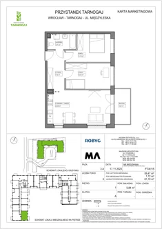 Mieszkanie, 59,47 m², 3 pokoje, piętro 1, oferta nr PT/A/1/5