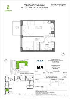 Mieszkanie, 39,45 m², 2 pokoje, piętro 1, oferta nr PT/A/1/7