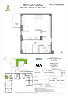 Mieszkanie, 49,23 m², 2 pokoje, piętro 2, oferta nr PT/A/2/10