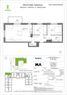 Mieszkanie, 68,20 m², 3 pokoje, piętro 2, oferta nr PT/A/2/11