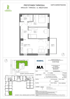 Mieszkanie, 59,47 m², 3 pokoje, piętro 2, oferta nr PT/A/2/5