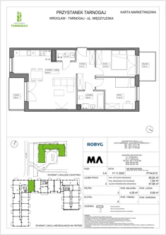 Mieszkanie, 65,84 m², 3 pokoje, piętro 3, oferta nr PT/A/3/12