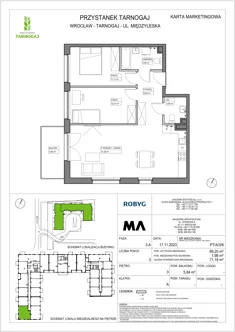 Mieszkanie, 69,20 m², 3 pokoje, piętro 3, oferta nr PT/A/3/6