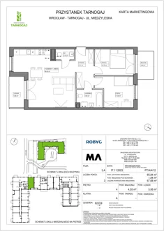 Mieszkanie, 65,84 m², 3 pokoje, piętro 4, oferta nr PT/A/4/12