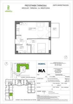 Mieszkanie, 39,49 m², 2 pokoje, piętro 4, oferta nr PT/A/4/4