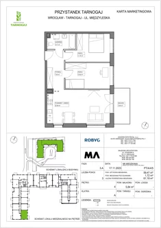 Mieszkanie, 59,47 m², 3 pokoje, piętro 4, oferta nr PT/A/4/5