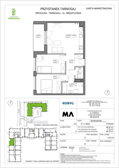 Mieszkanie, 56,97 m², 3 pokoje, piętro 4, oferta nr PT/A/4/9