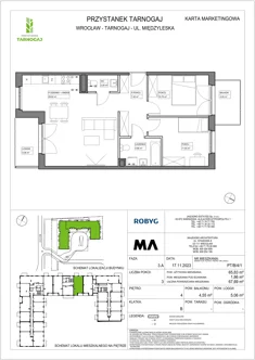 Mieszkanie, 65,83 m², 3 pokoje, piętro 4, oferta nr PT/B/4/1