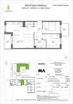 Mieszkanie, 65,83 m², 3 pokoje, piętro 5, oferta nr PT/B/5/1