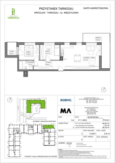 Mieszkanie, 64,97 m², 3 pokoje, piętro 2, oferta nr PT/C/2/1