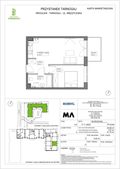 Mieszkanie, 40,68 m², 2 pokoje, piętro 5, oferta nr PT/C/5/4