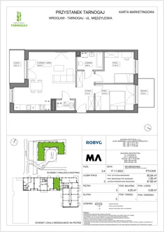 Mieszkanie, 65,84 m², 3 pokoje, piętro 5, oferta nr PT/C/5/9