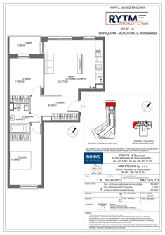 Mieszkanie, 63,48 m², 3 pokoje, piętro 1, oferta nr RM/1A/E/1/3