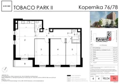 Mieszkanie, 98,04 m², 4 pokoje, piętro 4, oferta nr 90