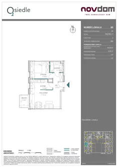 Apartament, 44,55 m², 2 pokoje, piętro 1, oferta nr B/85