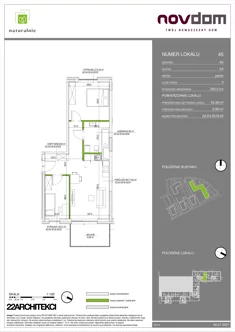 Apartament, 55,38 m², 3 pokoje, parter, oferta nr A2/45