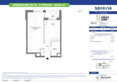 Mieszkanie, 40,64 m², 2 pokoje, piętro 1, oferta nr 19-15