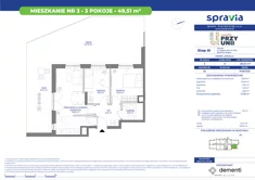 Mieszkanie, 49,51 m², 3 pokoje, parter, oferta nr 19-3