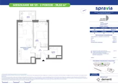 Mieszkanie, 39,52 m², 2 pokoje, piętro 8, oferta nr 121