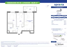 Mieszkanie, 48,38 m², 3 pokoje, piętro 9, oferta nr 131