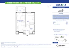 Mieszkanie, 33,46 m², 2 pokoje, piętro 10, oferta nr 136