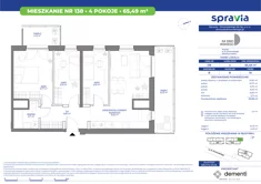 Mieszkanie, 65,49 m², 4 pokoje, piętro 10, oferta nr 138