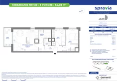 Mieszkanie, 64,08 m², 3 pokoje, piętro 10, oferta nr 139