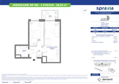 Mieszkanie, 39,52 m², 2 pokoje, piętro 2, oferta nr 160