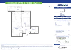 Mieszkanie, 39,36 m², 2 pokoje, piętro 4, oferta nr 179