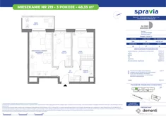 Mieszkanie, 48,33 m², 3 pokoje, piętro 9, oferta nr 219