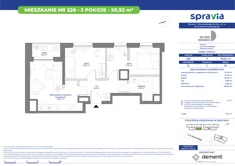 Mieszkanie, 51,35 m², 3 pokoje, piętro 10, oferta nr 228