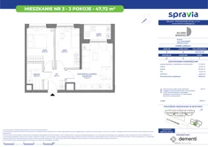 Mieszkanie, 47,72 m², 3 pokoje, piętro 1, oferta nr 3