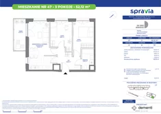 Mieszkanie, 52,12 m², 3 pokoje, piętro 10, oferta nr 47