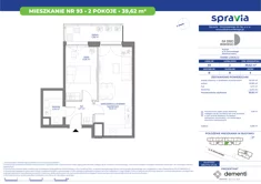 Mieszkanie, 39,62 m², 2 pokoje, piętro 5, oferta nr 93