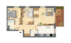 Mieszkanie, 68,94 m², 3 pokoje, piętro 1, oferta nr B-102